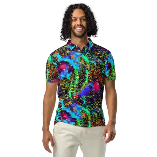 Hypercolor Collision on a Men's Slim Fit Polo Shirt