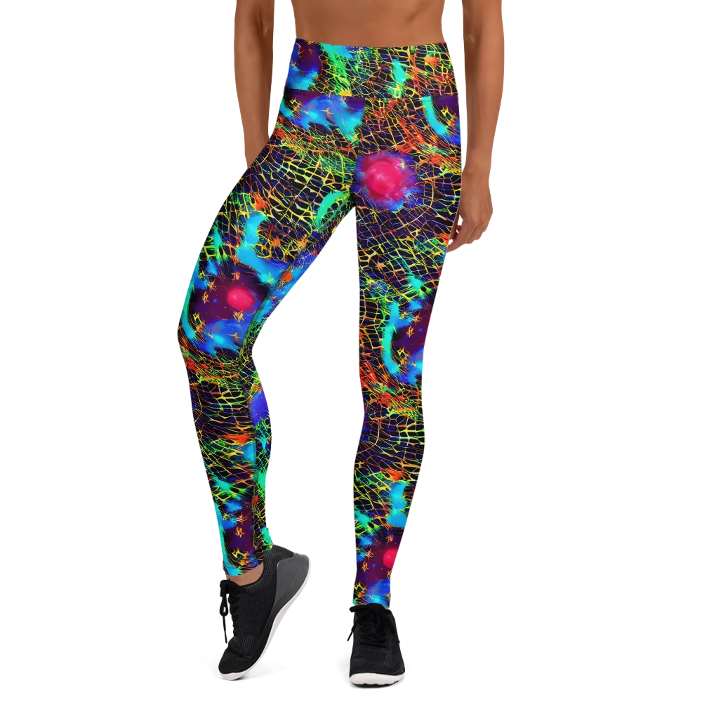 Hypercolor Collision on Yoga Leggings — Front