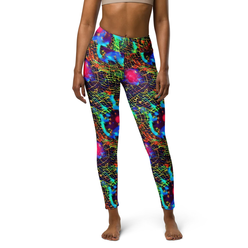 Hypercolor Collision on Yoga Leggings — Front