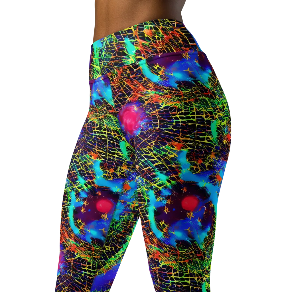 Hypercolor Collision on Yoga Leggings — Left Front