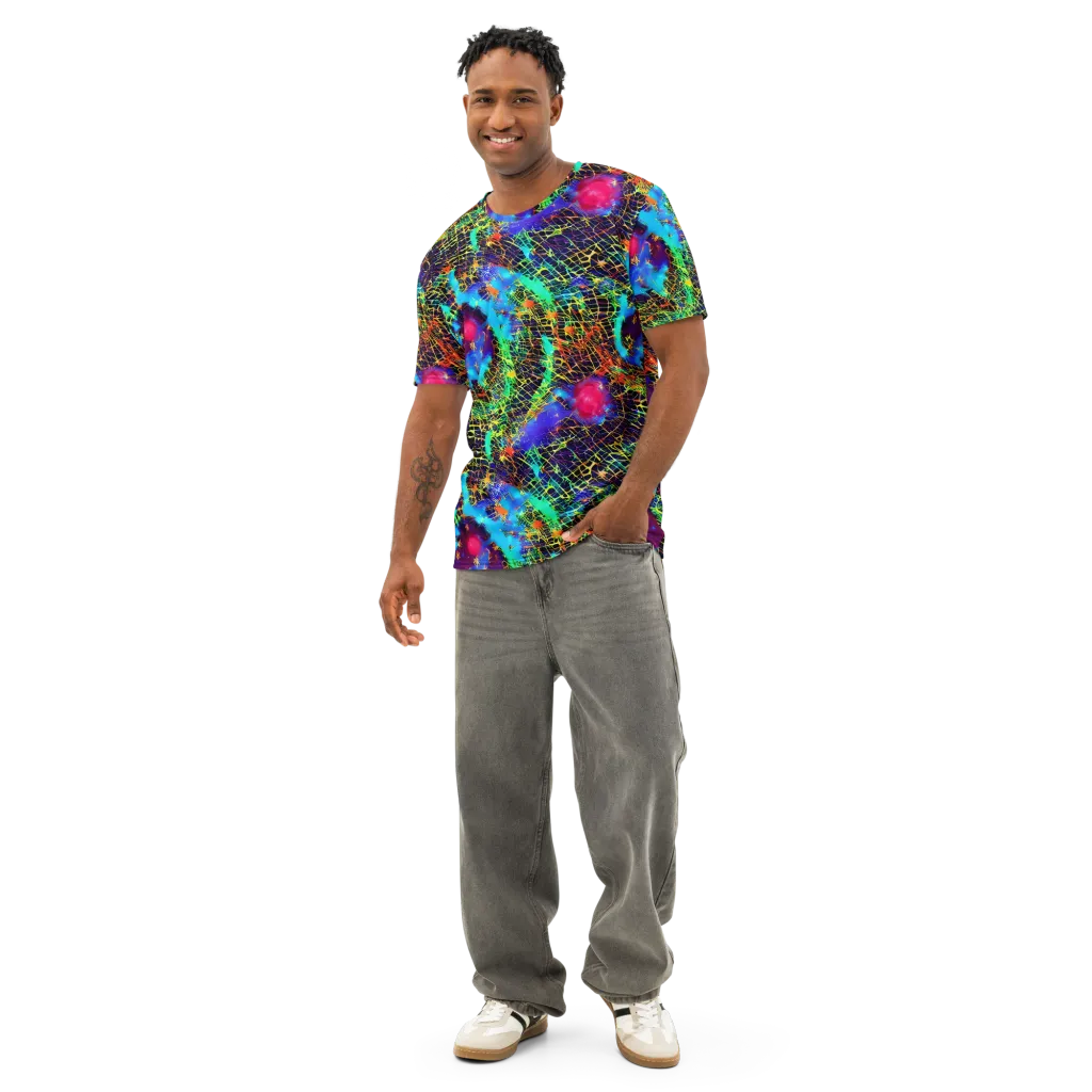 Hypercolor Collision on Men's Cotton Crew Neck T-Shirt — Front