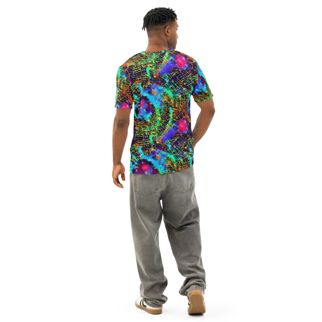 Hypercolor Collision on Men's Cotton Crew Neck T-Shirt — Back