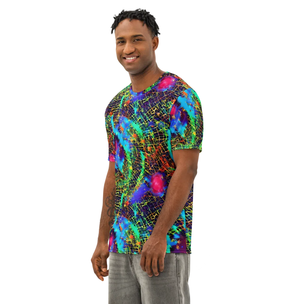 Hypercolor Collision on Men's Cotton Crew Neck T-Shirt — Left Front