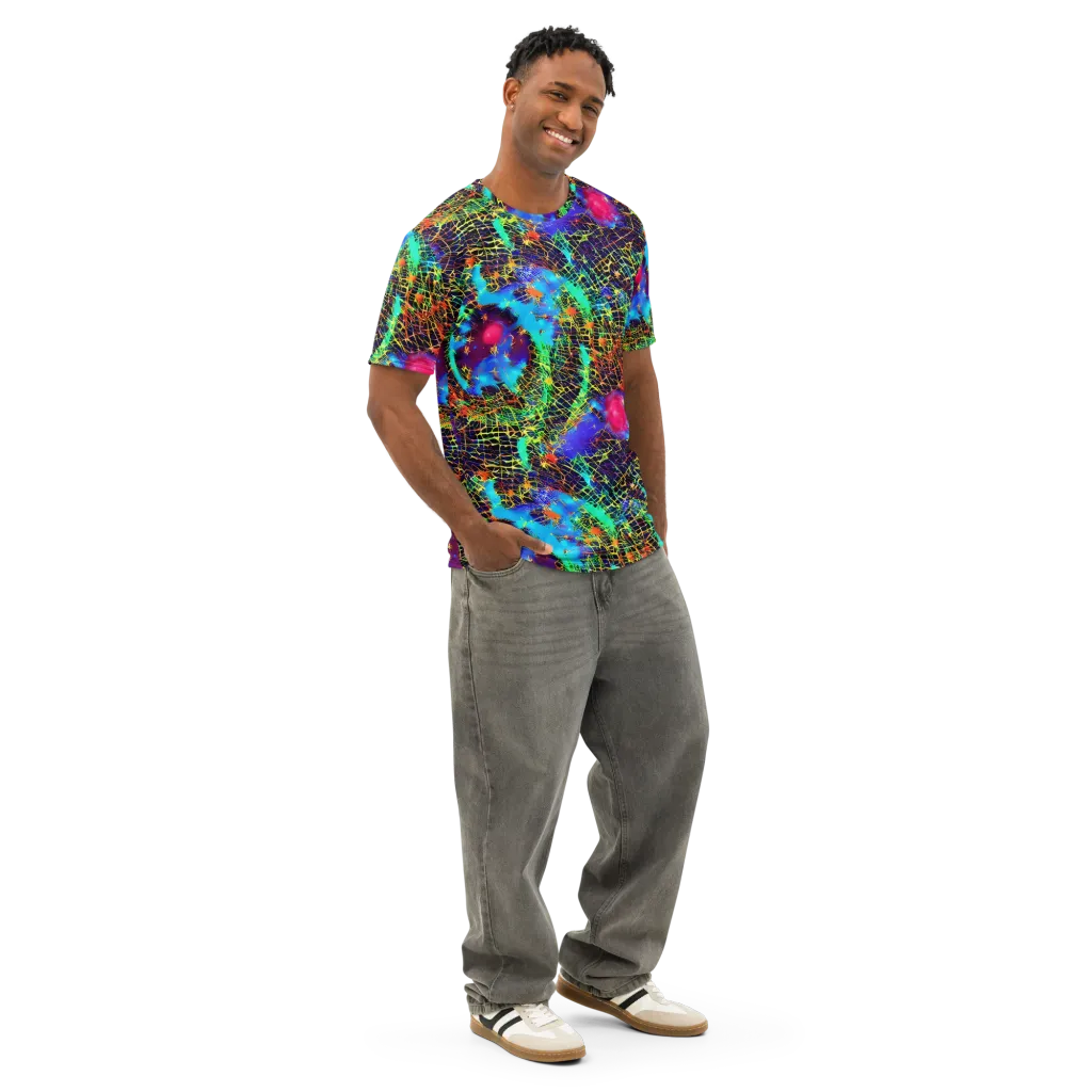 Hypercolor Collision on Men's Cotton Crew Neck T-Shirt — Right Front