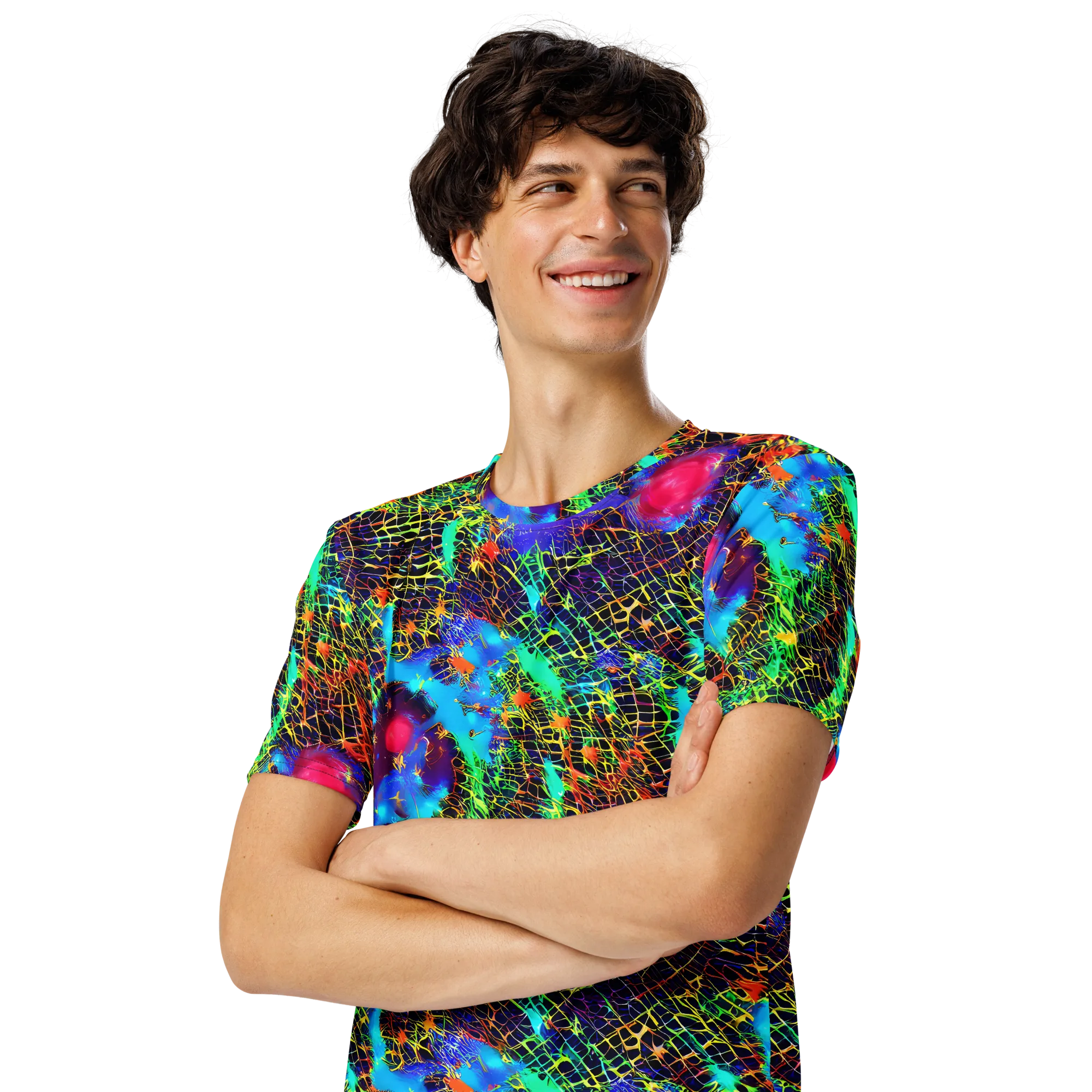 Hypercolor Collision on Men's Crew Neck T-Shirt — Left Front