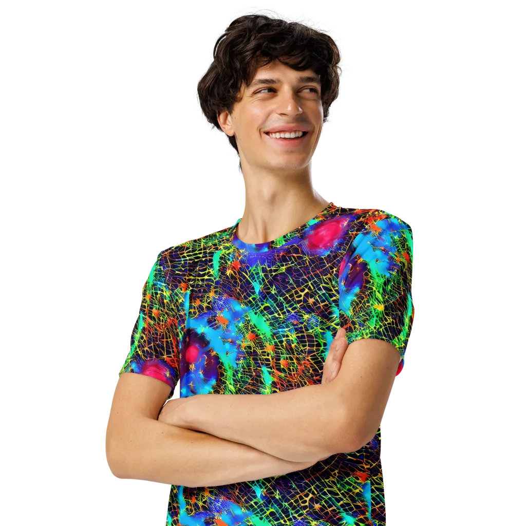 Hypercolor Collision on Men's Crew Neck T-Shirt — Left Front