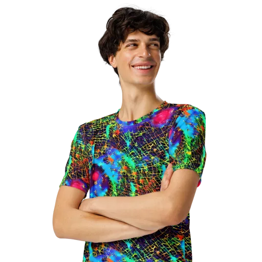 Hypercolor Collision on a Men's Crew Neck T-Shirt