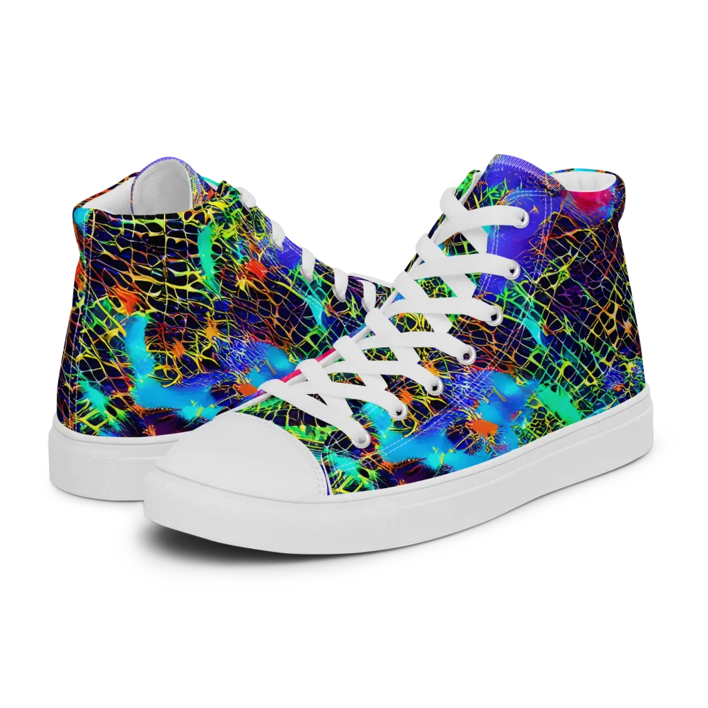 Hypercolor Collision on Men's High Top Canvas Shoes — Left