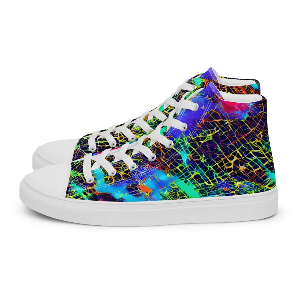 Hypercolor Collision on Women's High Top Canvas Shoes — Left