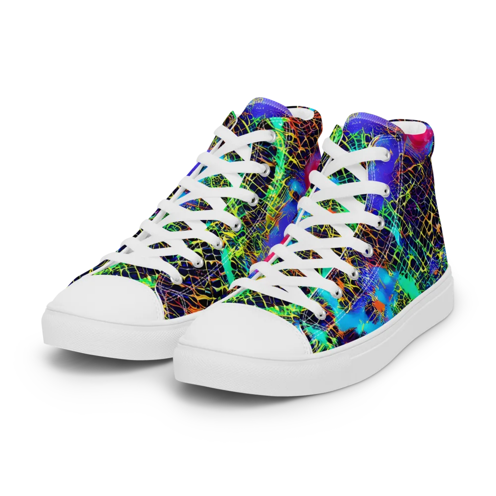 Hypercolor Collision on Women's High Top Canvas Shoes — Left Front