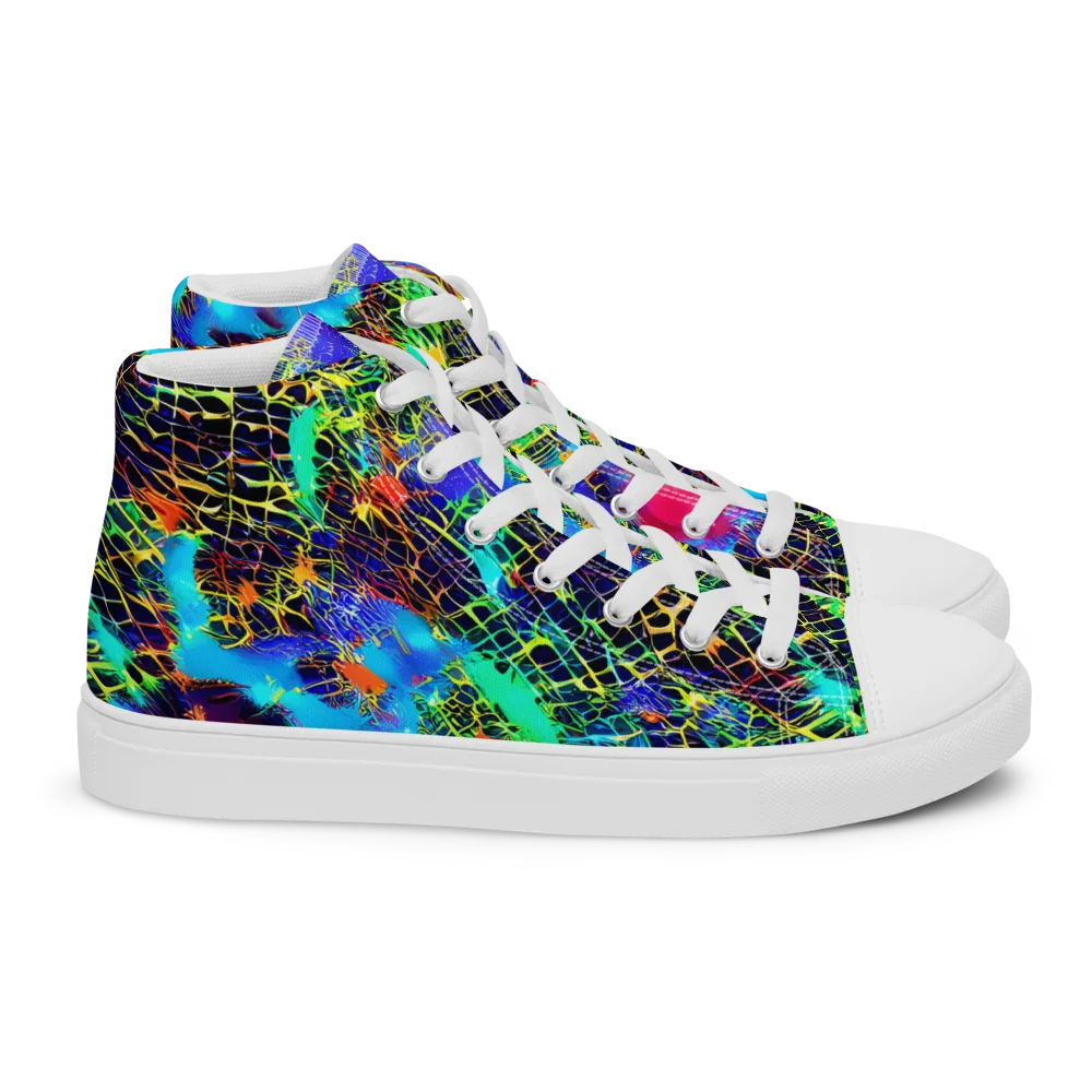 Hypercolor Collision on Women's High Top Canvas Shoes — Right