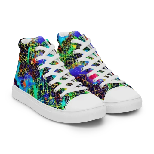 Hypercolor Collision on a Women's High Top Canvas Shoes