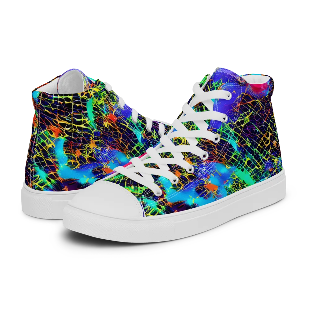 Hypercolor Collision on Women's High Top Canvas Shoes — Left