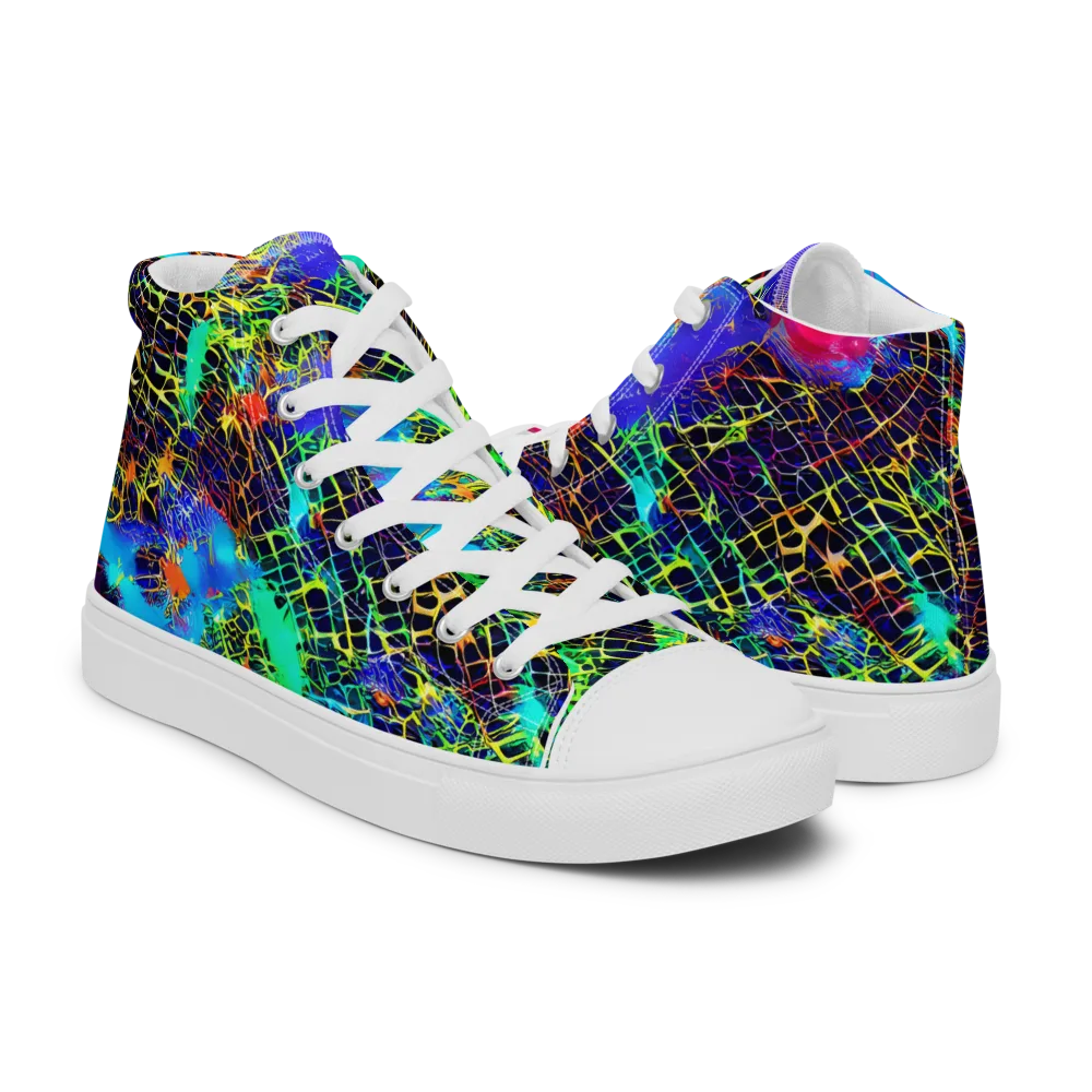 Hypercolor Collision on Women's High Top Canvas Shoes — Right