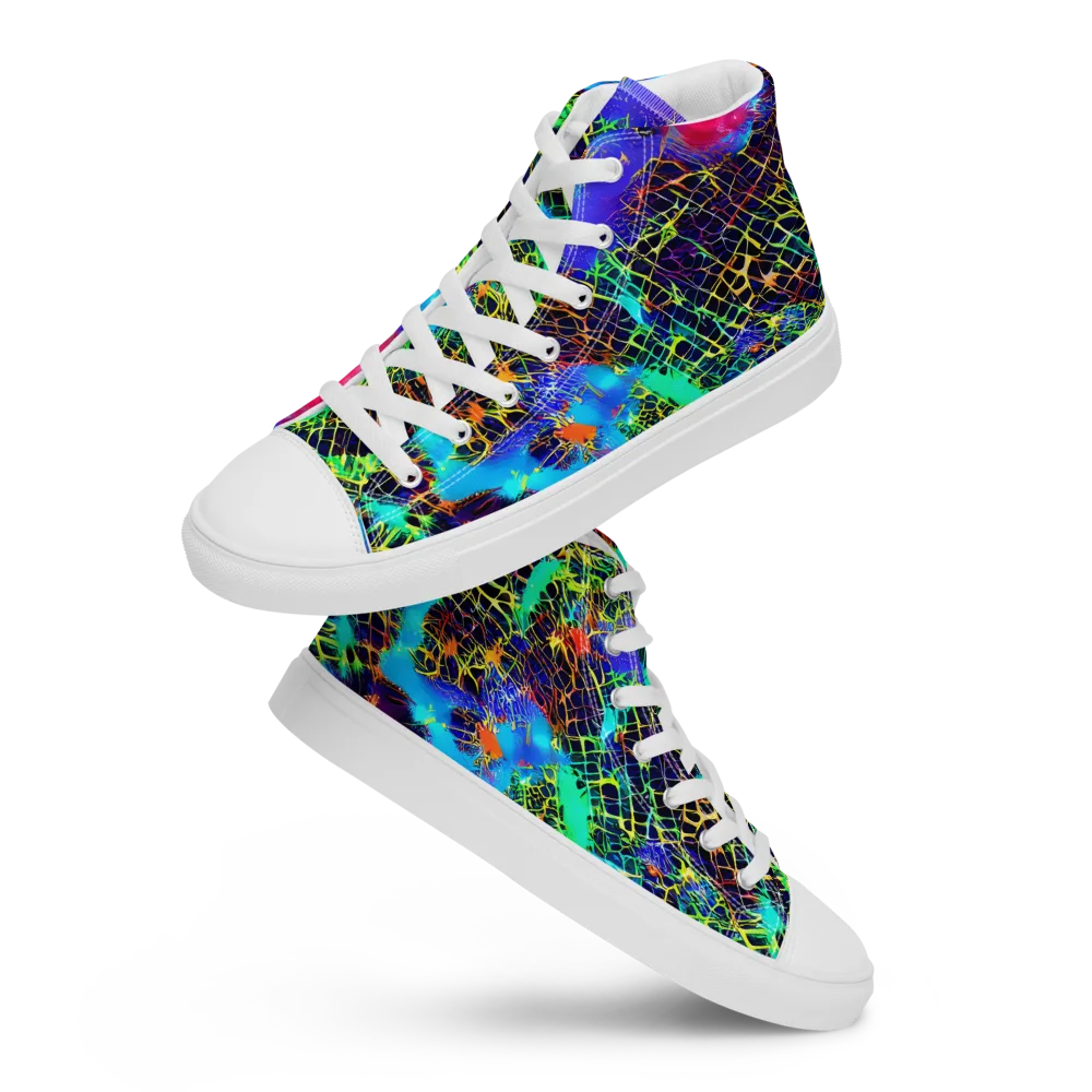 Hypercolor Collision on Women's High Top Canvas Shoes — Front