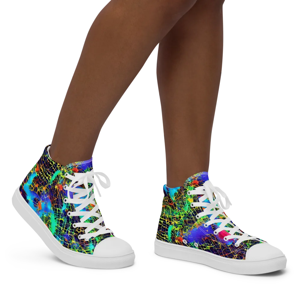 Hypercolor Collision on Women's High Top Canvas Shoes — Right