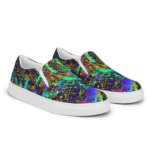 Hypercolor Collision on a Men's Slip-On Canvas Shoes