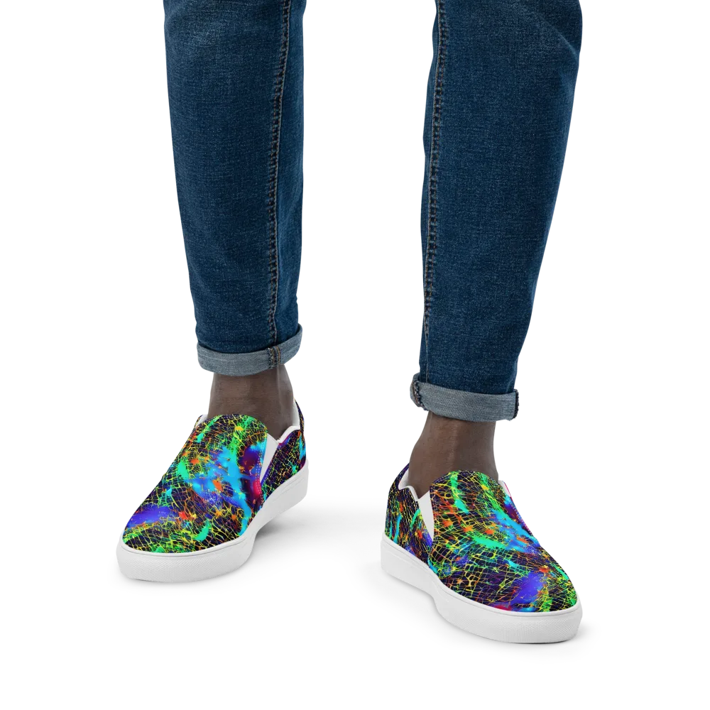 Hypercolor Collision on Men's Slip-On Canvas Shoes — Front