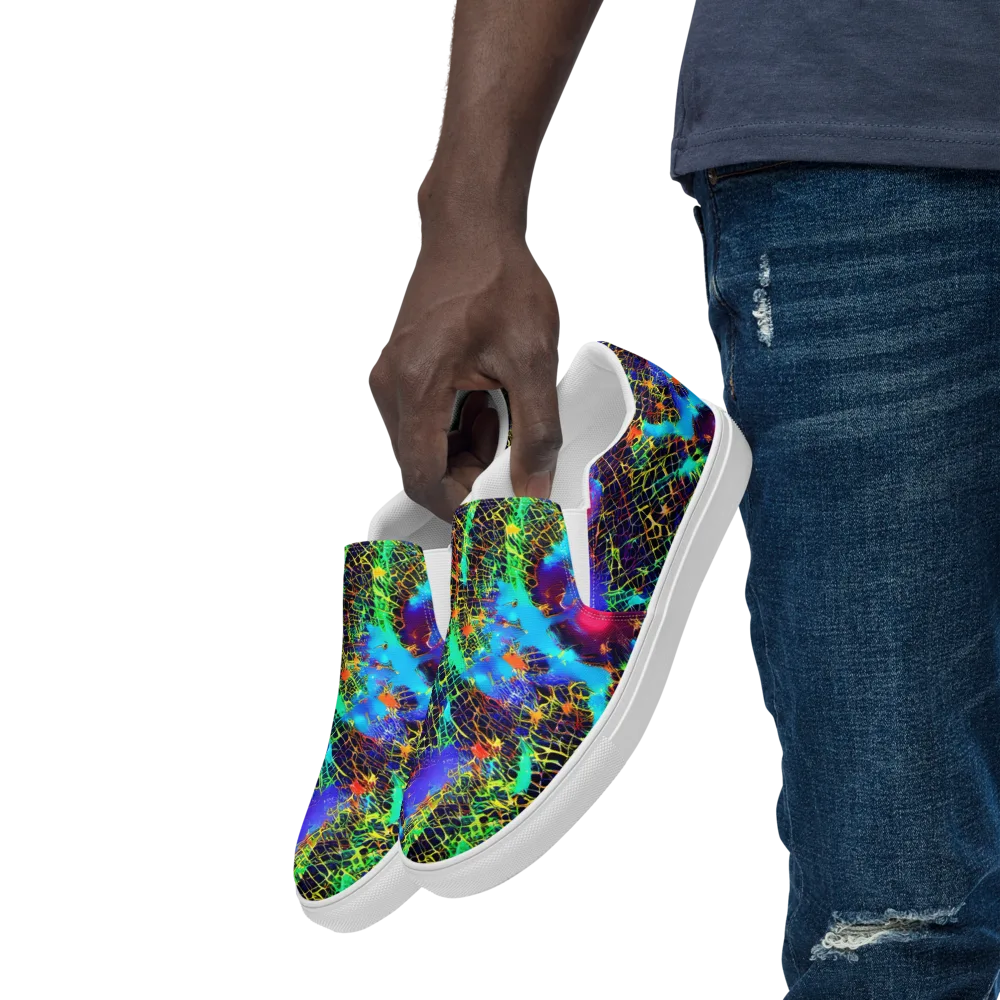 Hypercolor Collision on Men's Slip-On Canvas Shoes — Left Front