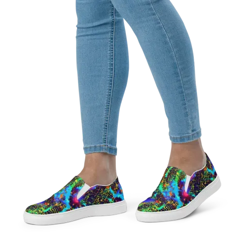 Hypercolor Collision on a Women's Slip-On Canvas Shoes