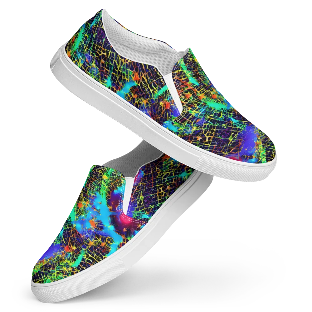 Hypercolor Collision on Women's Slip-On Canvas Shoes — Front