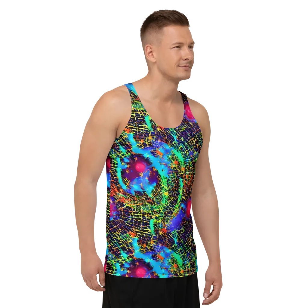 Hypercolor Collision on Men's Tank Top — Right Front