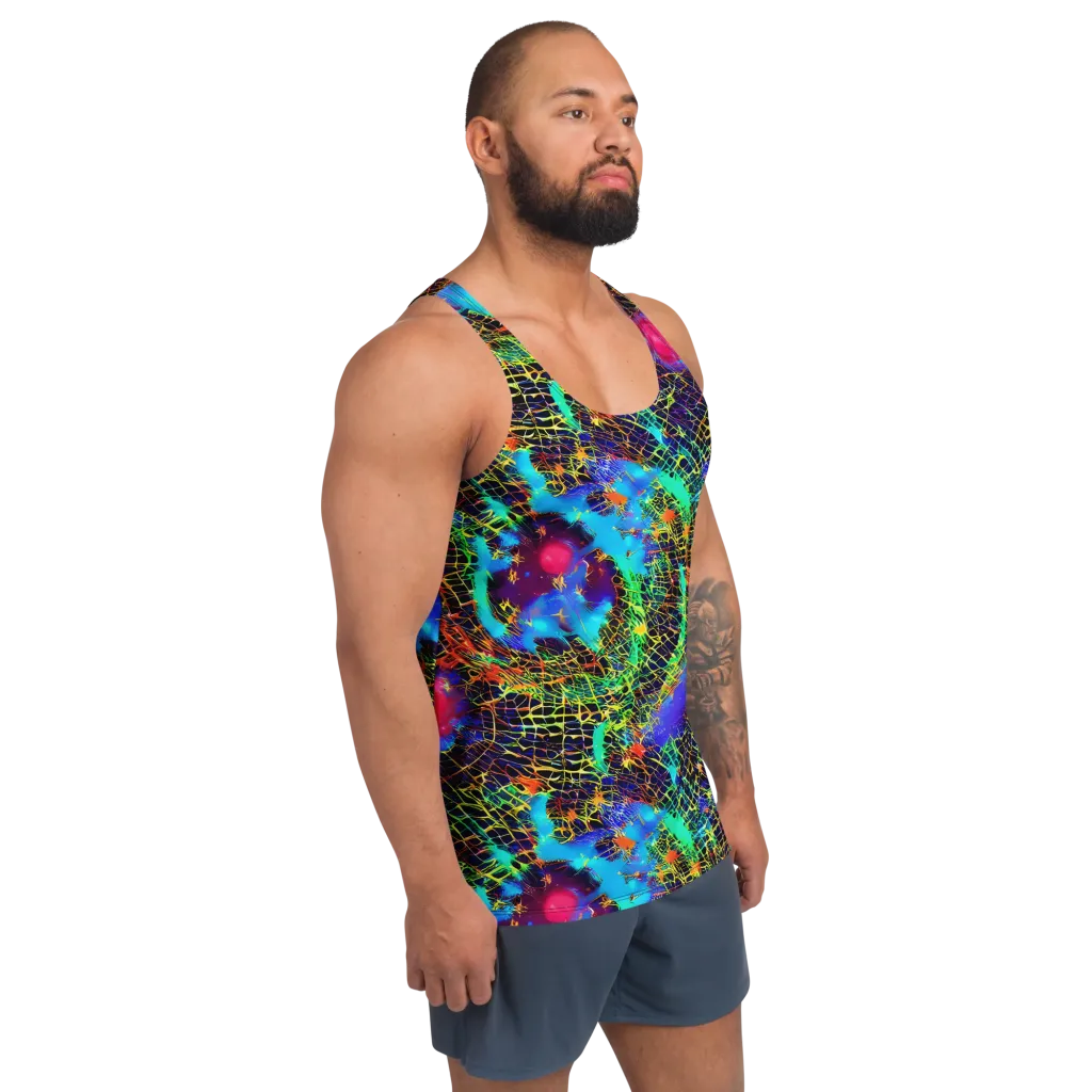 Hypercolor Collision on Men's Tank Top — Right Front