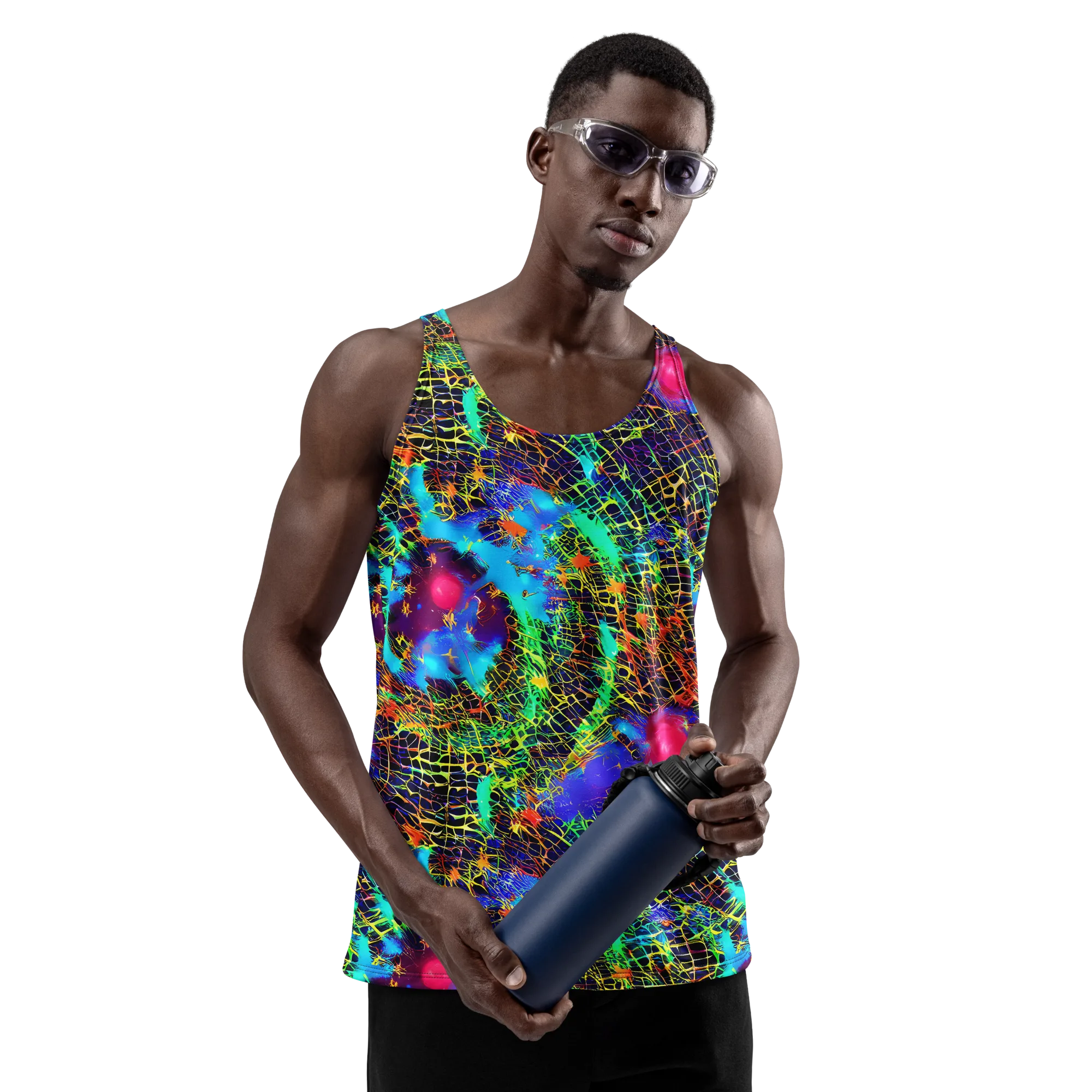 Hypercolor Collision on Men's Tank Top — Front