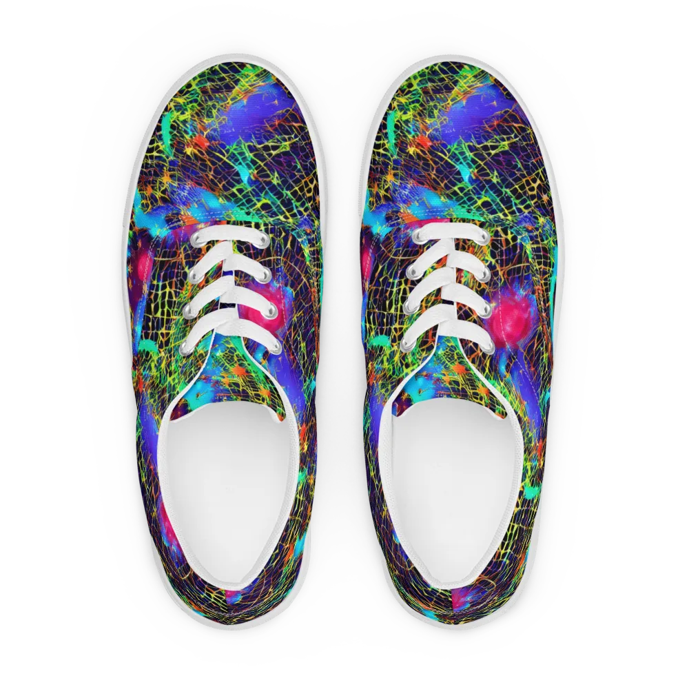 Hypercolor Collision on Men's Lace-Up Canvas Shoes — Front