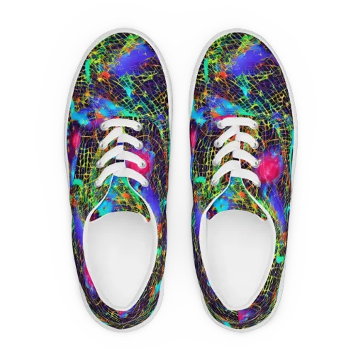 Hypercolor Collision on a Men's Lace-Up Canvas Shoes