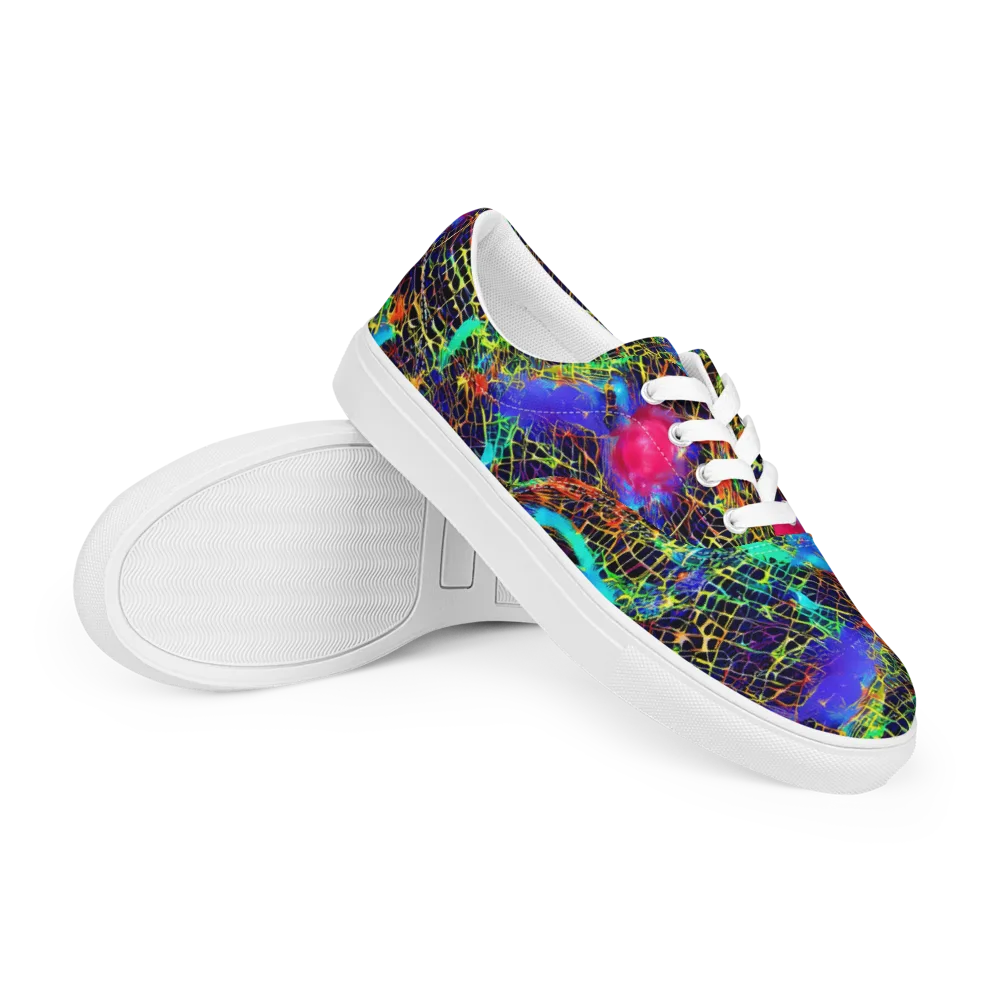 Hypercolor Collision on Men's Lace-Up Canvas Shoes — Right Front