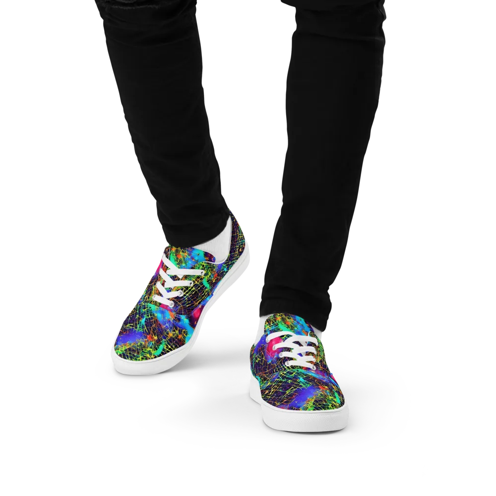 Hypercolor Collision on Men's Lace-Up Canvas Shoes — Front