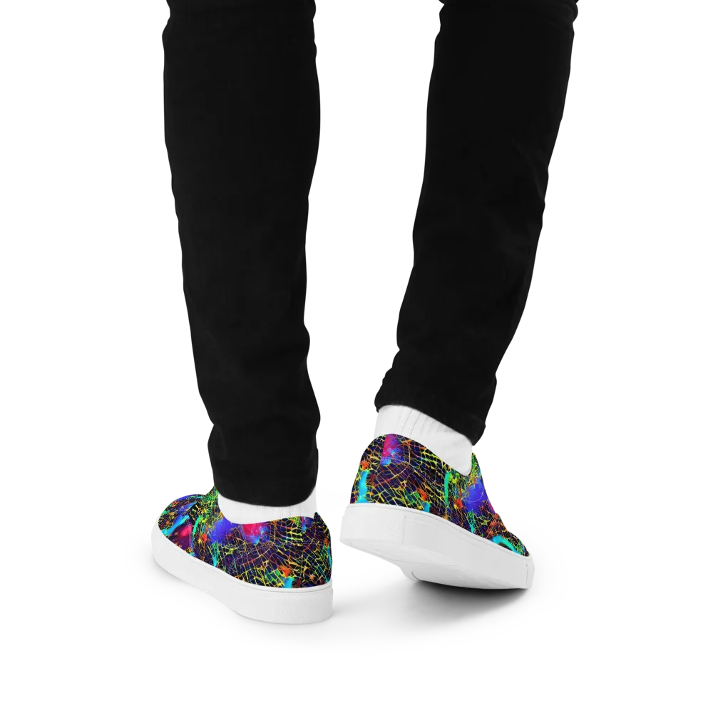 Hypercolor Collision on Men's Lace-Up Canvas Shoes — Back