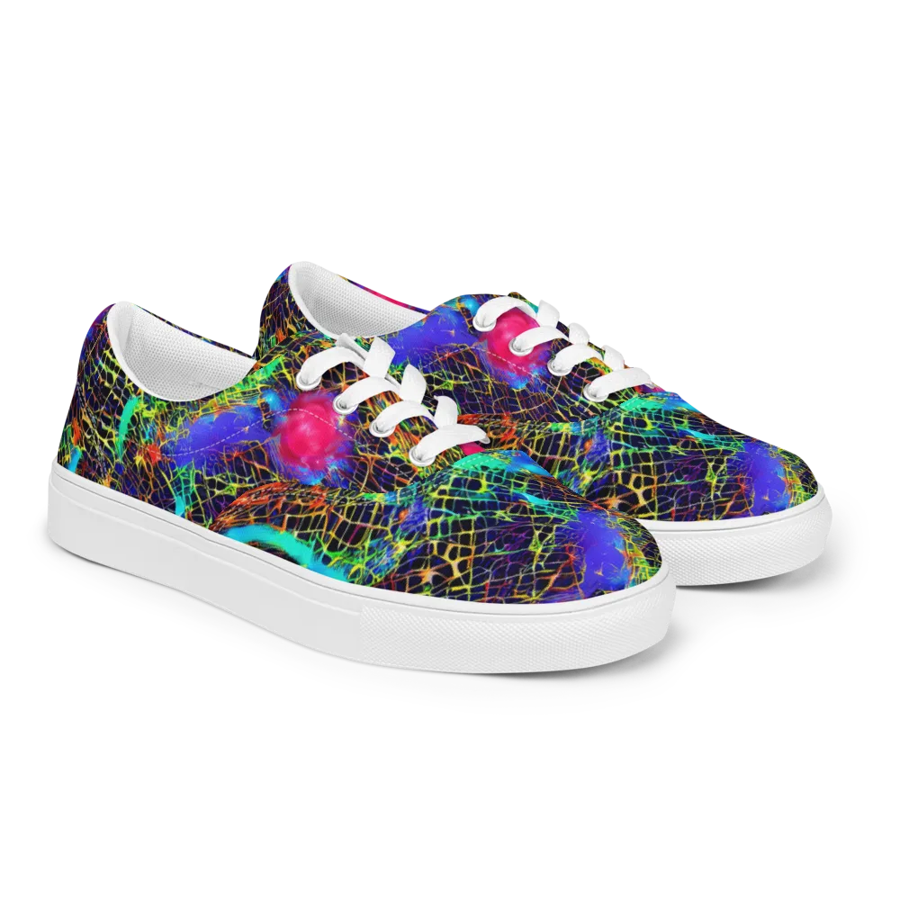 Hypercolor Collision on Men's Lace-Up Canvas Shoes — Right Front