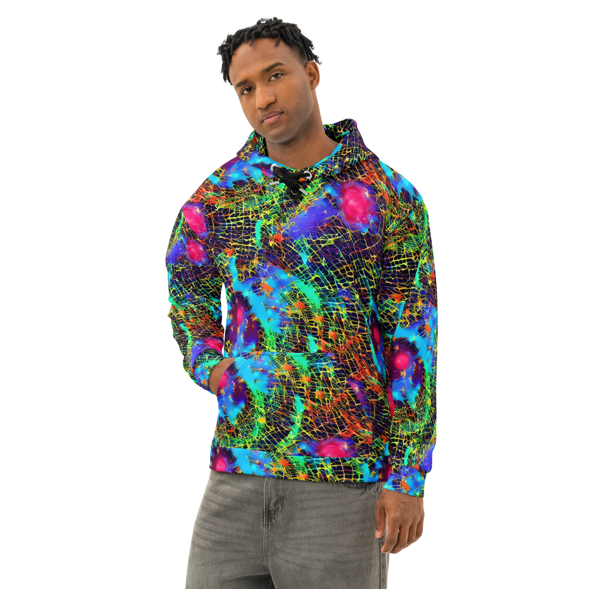 Hypercolor Collision on Cotton Hoodie — Left Front