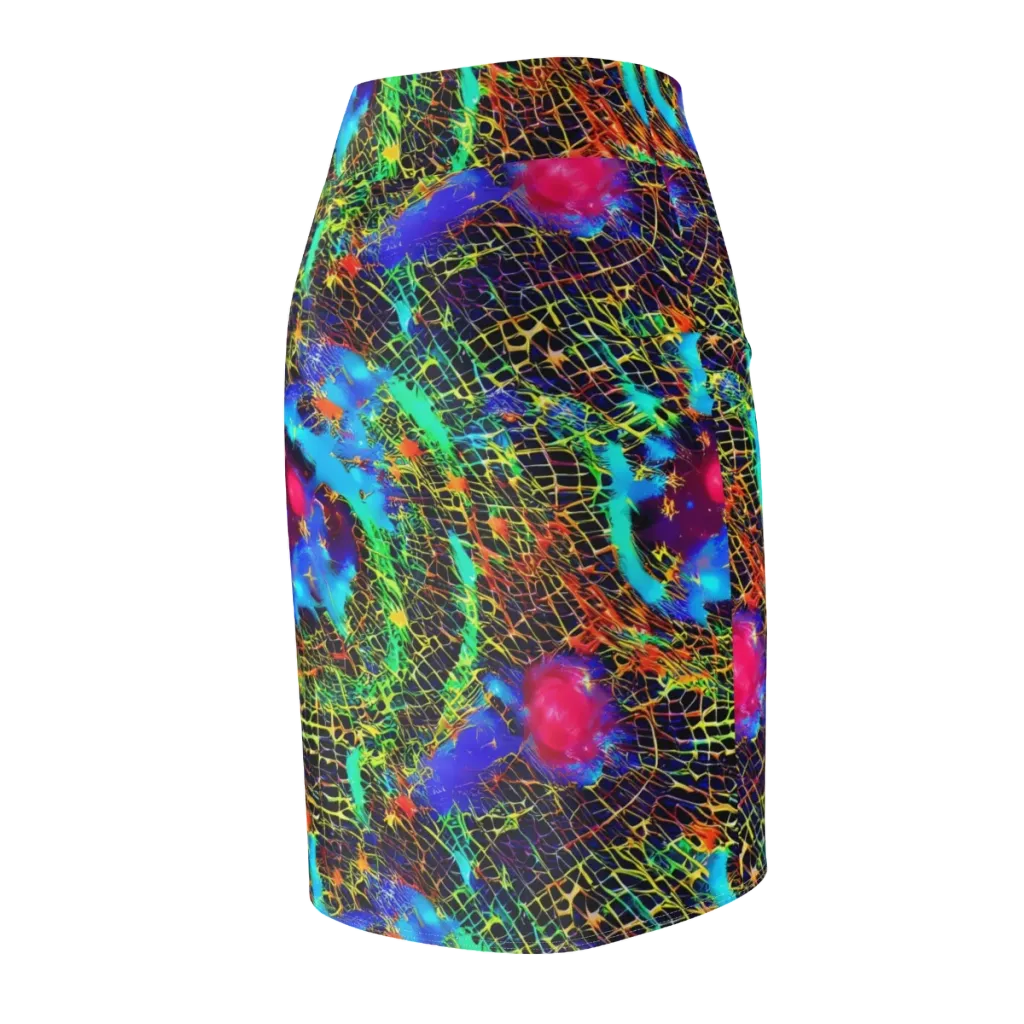 Hypercolor Collision on Pencil Skirt — Back Side