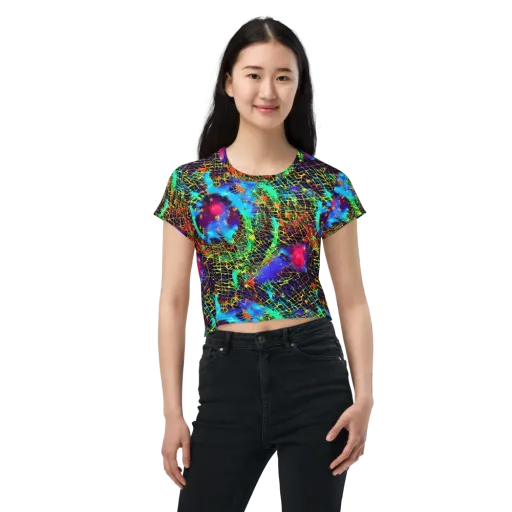 Hypercolor Collision on a Crop Tee