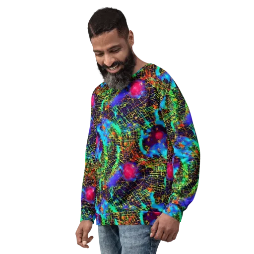 Hypercolor Collision on a Sweatshirt