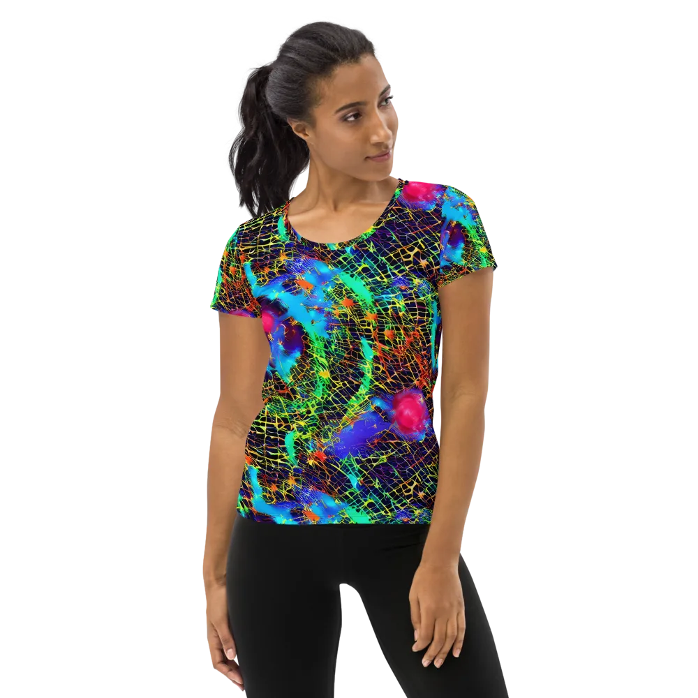 Hypercolor Collision on Women's Athletic T-Shirt — Front