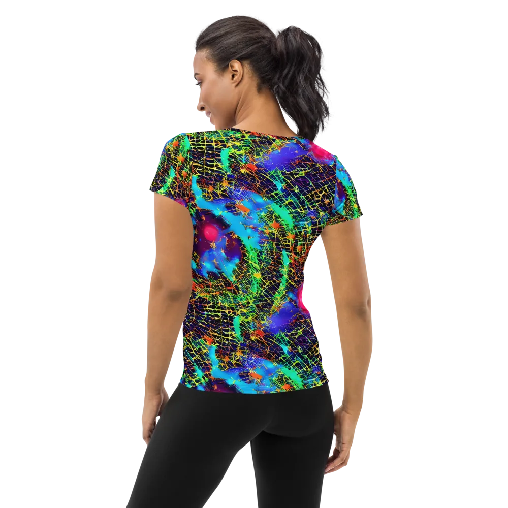 Hypercolor Collision on Women's Athletic T-Shirt — Back