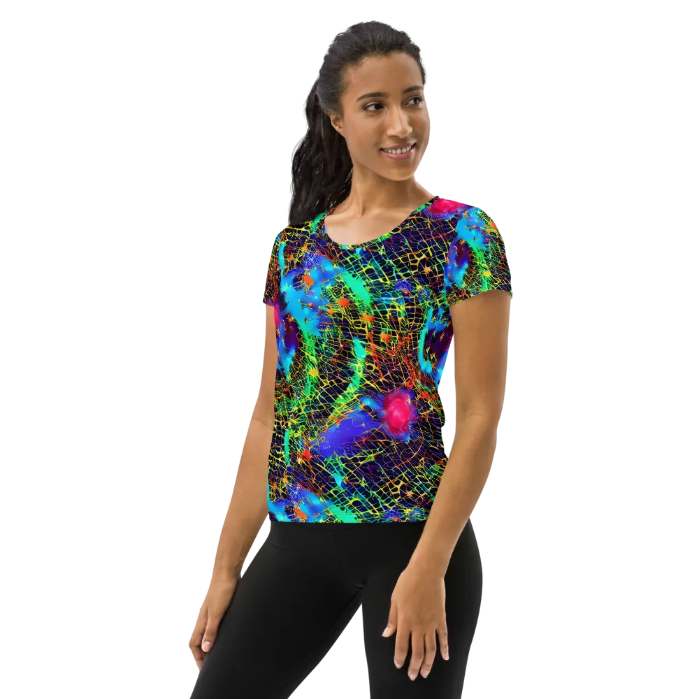 Hypercolor Collision on Women's Athletic T-Shirt — Left