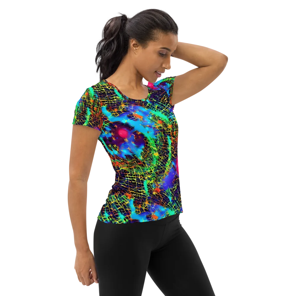 Hypercolor Collision on Women's Athletic T-Shirt — Right