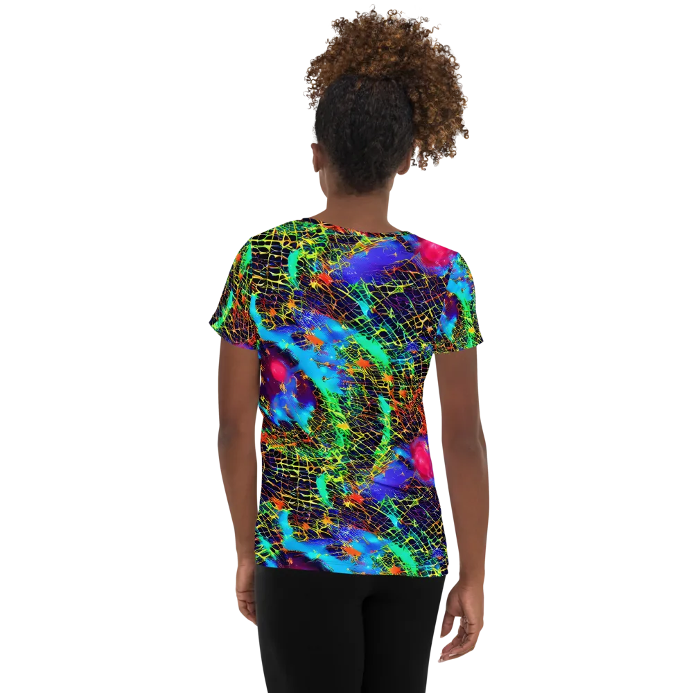 Hypercolor Collision on Women's Athletic T-Shirt — Back