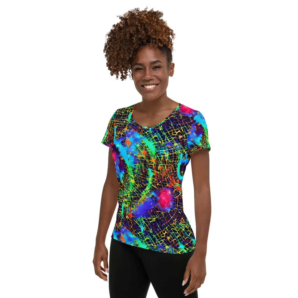 Hypercolor Collision on Women's Athletic T-Shirt — Left