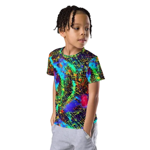 Hypercolor Collision on a Kids Crew Neck T-Shirt