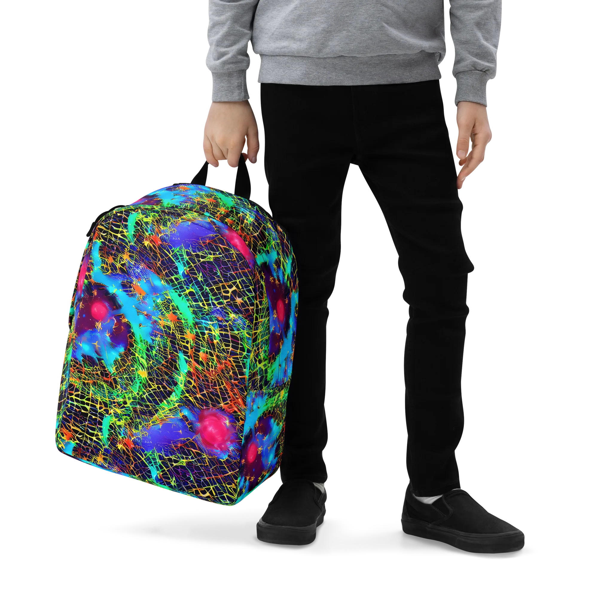 Hypercolor Collision on Minimalist Backpack — Zoomed-in