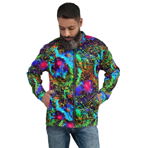 Hypercolor Collision on a Bomber Jacket