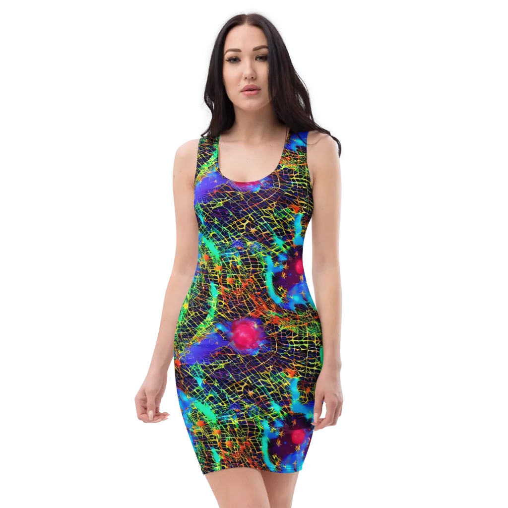 Hypercolor Collision on Bodycon Dress — Front