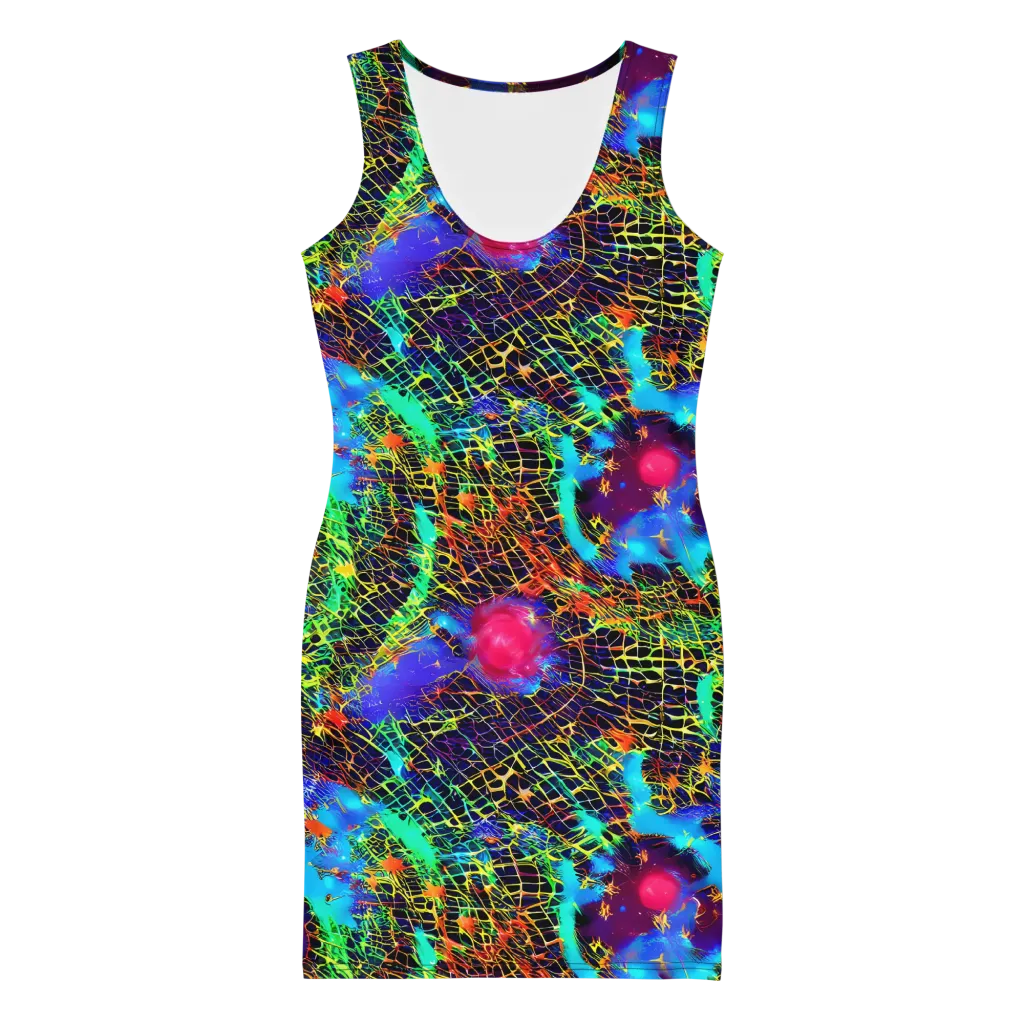Hypercolor Collision on Bodycon Dress — Front