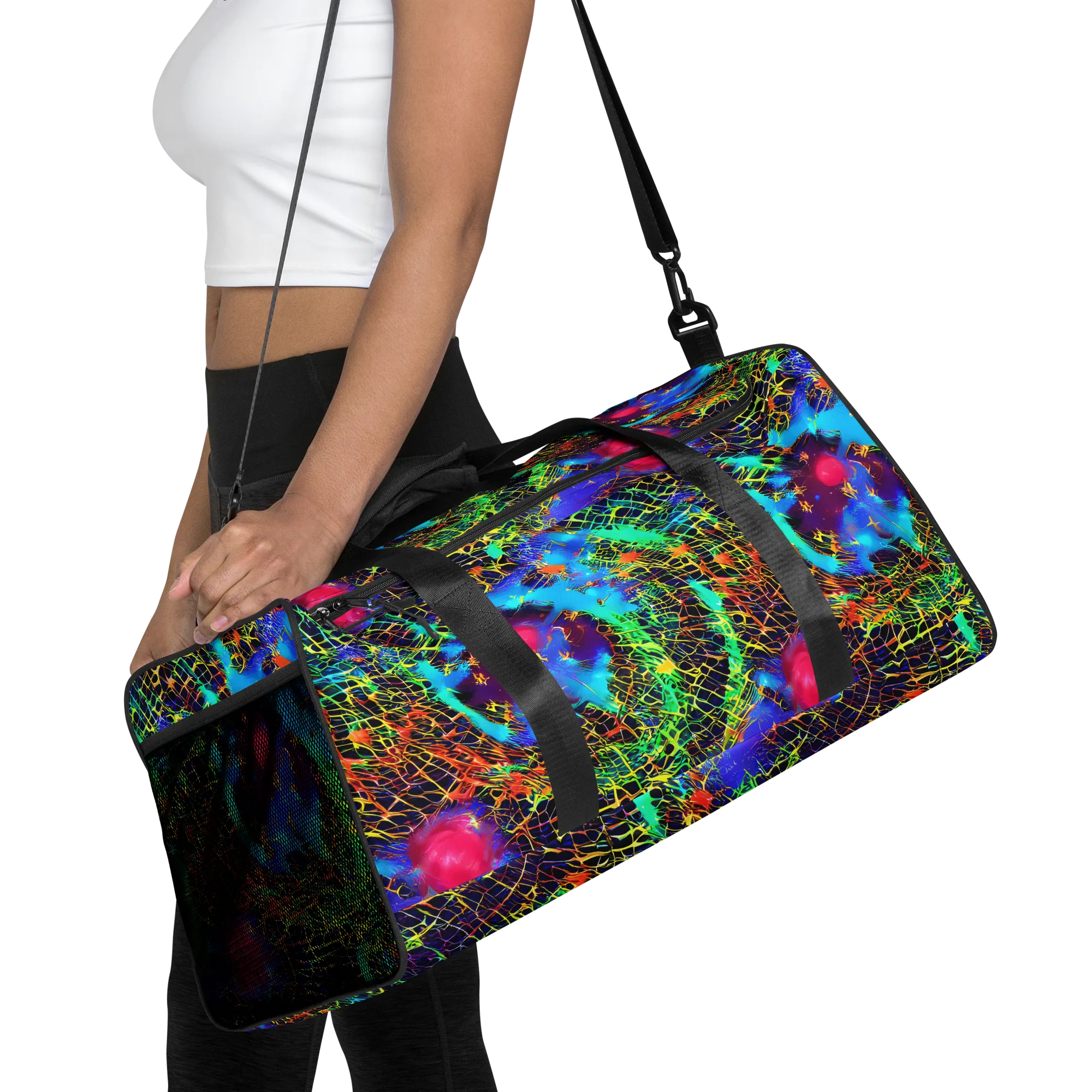 Hypercolor Collision on Duffle Bag — Front